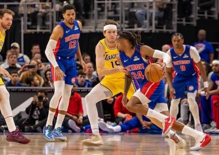 湖人九连胜遭活塞终结 詹金斯30+8助攻成逆转关键