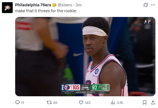 新秀埃奇库姆爆发砍30+10创多项纪录 76人客场大胜
